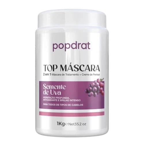 MÁSCARA POPDRAT 2 EM 1 1KG SEMENTE DE UVA