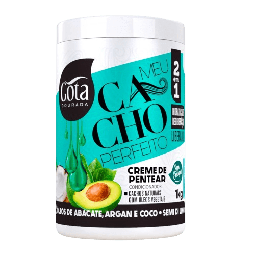 CREME PENTEAR GOTA DOURADA 1KG ÓLEOS DE ABACATE, ARGAN E COCO