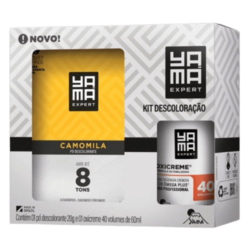 KIT PÓ DESCOLORANTE 20G + ÁGUA OXIGENADA YAMÁ 60ML CAMOMILA