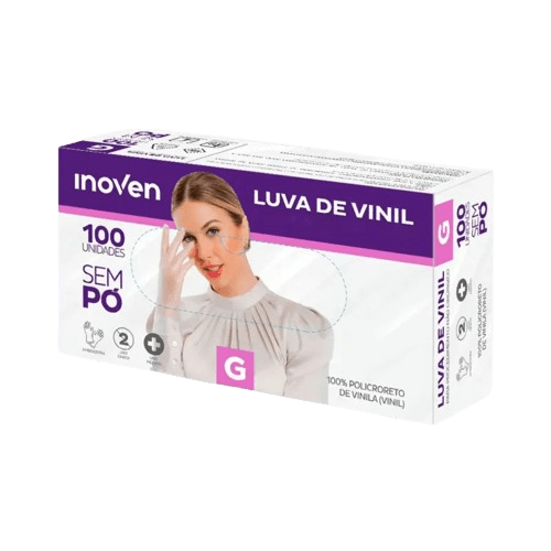 LUVA VINIL INOVEN G C/100 S/PÓ