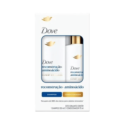 KIT DOVE SHAMPOO 350ML + CONDICIONADOR 175ML RECONSTRUÇÃO+AMINOÁCIDO