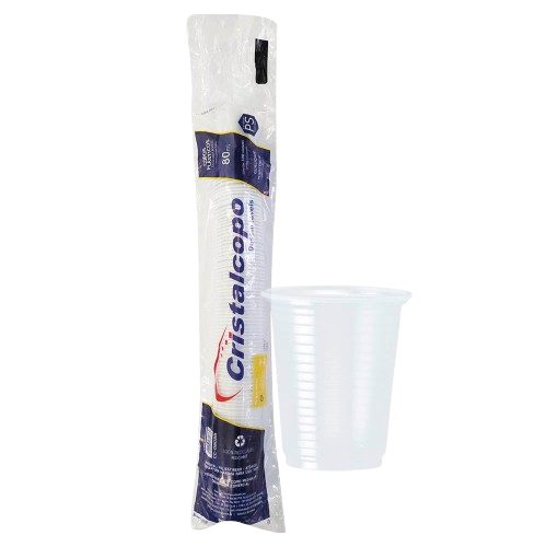 COPO DESCARTÁVEL CRISTALCOPO 80ML TRANSP C/100 PS
