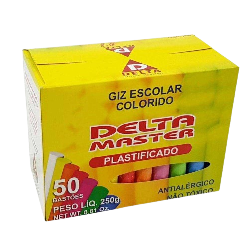 GIZ ESCOLAR DELTA COLORIDO C/50 PLASTIFICADO